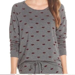 New P J SALVAGE True Love Lips Lounge Sweater S